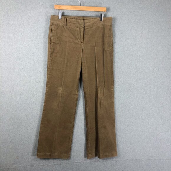 Vintage J Crew Favorite Fit Corduroy Wide Leg Pants Tan Size 10 - Picture 1 of 6